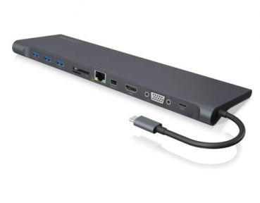 Icy Box IB-DK2102-C - Multi Dockingstation USB-C -> HDMI/DP/USB3.0/LAN/FL